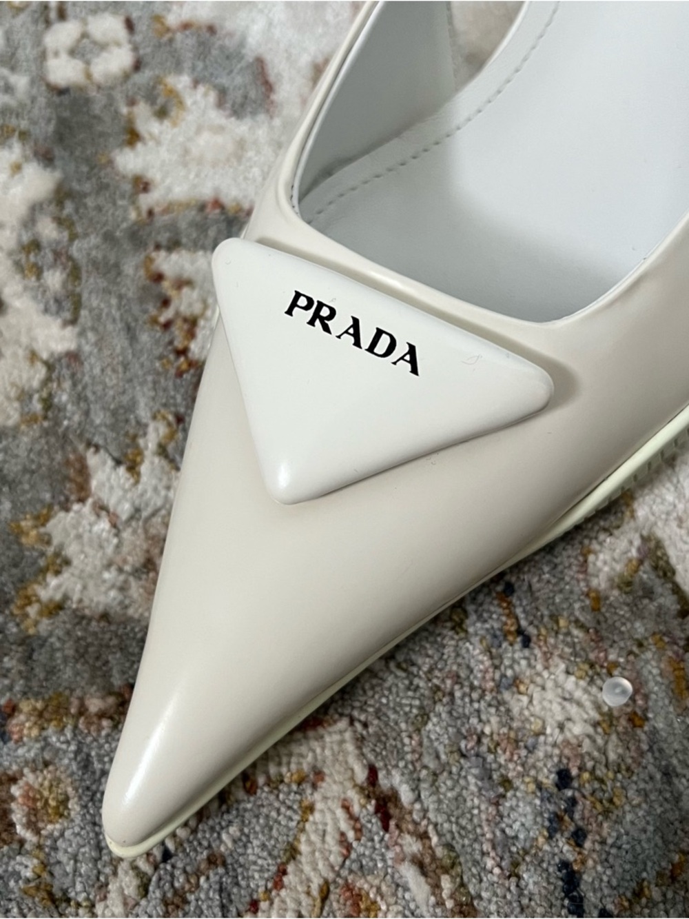 Prada White Pointed-Toe Kitten Heel - Picture 3 of 13